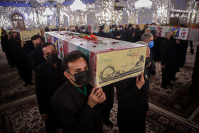 مراسم وداع با پیکر شهدای گمنام دفاع مقدس و شهيد مدافع حرم حسين نظری