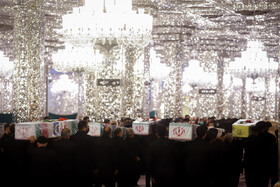 مراسم وداع با پیکر شهدای گمنام دفاع مقدس و شهيد مدافع حرم حسين نظری