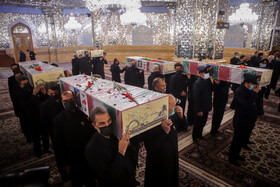 مراسم وداع با پیکر شهدای گمنام دفاع مقدس و شهيد مدافع حرم حسين نظری