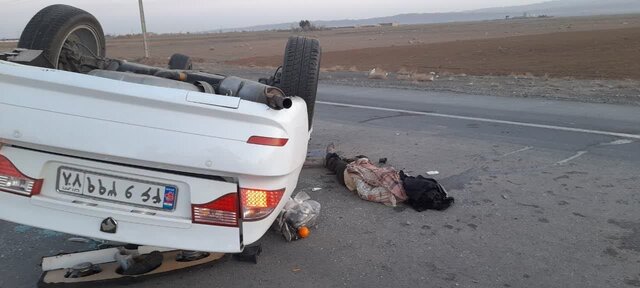 مرگ یک نفر و مصدوم شدن ۲ نفر در واژگونی خودرو +عکس
