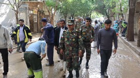 حضور تیم‌های بلیات ارتش در مناطق سیل‌زده مشهد