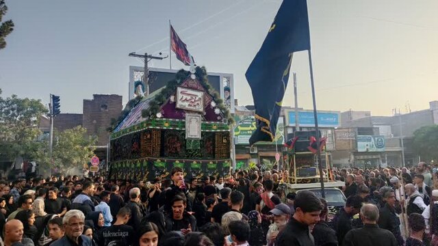 به حرکت درآوردن بزرگترین نخل در جنوب خراسان رضوی تجلی عشق و ارادت به امام حسین(ع)