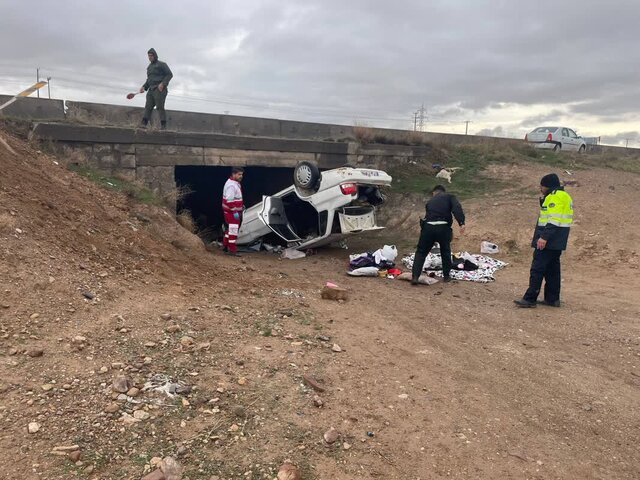 برخورد ۲ خودرو در محور چناران به قوچان و مصدومیت ۶ نفر