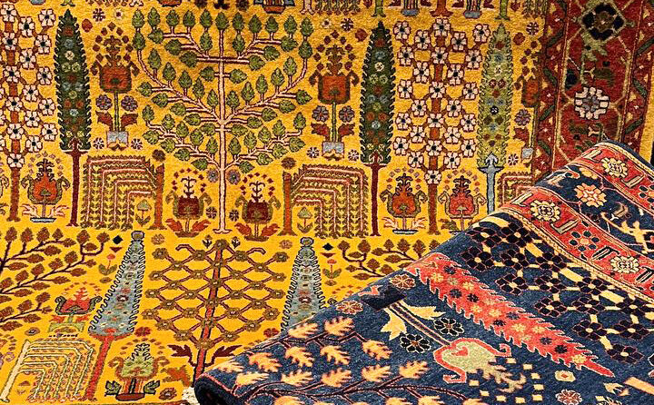 نقش درخت سرو در قالی‌های خراسان نمادی از ایستادگی و باران خواهی