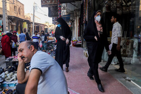 بازار عبدالحمید از جمله خیابانهای شلوغ در مرکز شهر اهواز در شرایط کرونایی