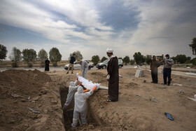 دفن قربانیان کرونا در آرامستان باغ فردوس اهواز