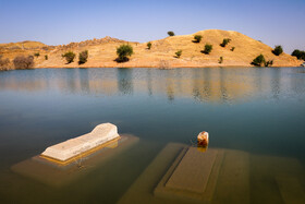 زیر آب رفتن روستاهای پرنوشته و تلخاب بعد از آبگیری سد گتوند