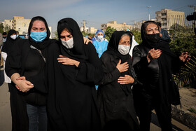 تشییع بانوی مدافع سلامت در بیمارستان امیرالمومنین(ع) اهواز