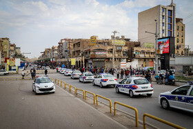 مانور خودرویی برای هشدار کرونا در اهواز