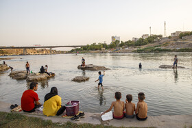 شنا در رودخانه «دز» -دزفول