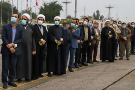 ورود پیکرهای پنج شهید دفاع مقدس به اهواز