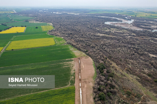 حفر تونل عبور خط لوله طرح آبرسانی غدیر در نزدیکی جنگلهای کرخه  فعلا عبور خط لوله غدیر از پارک ملی کرخه متوقف شده است
