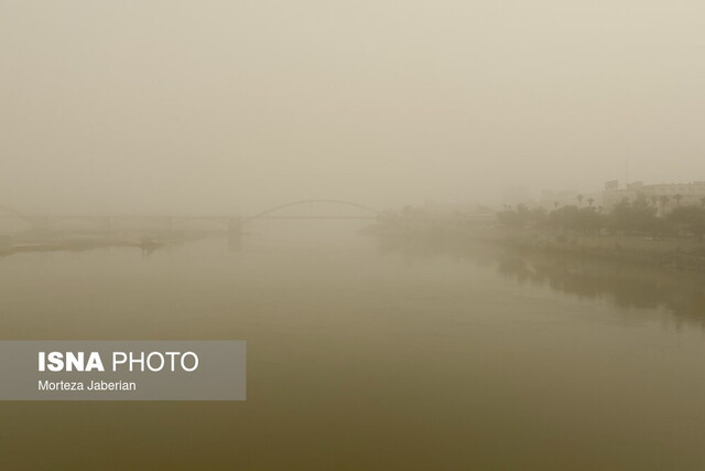 گرد و غبار در اهواز هشدار آنی سطح قرمز وقوع گرد و خاک در خوزستان