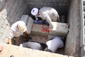 تشییع و به خاکسپاری دو شهید گمنام در اهواز