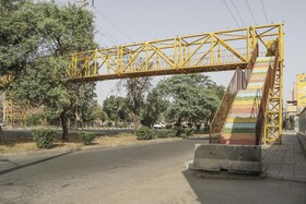 سرقت‌ نرده های محافظ پل عابر پیاده در منطقه آخر آسفالت اهواز