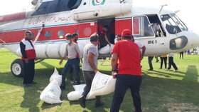 ادامه امدادرسانی هوایی و زمینی به مناطق خسارت‌دیده از سیل در خوزستان