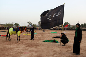 مراسم نمادین خاکسپاری شهدای کربلا - حمیدیه