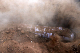 مراسم نمادین خاکسپاری شهدای کربلا - حمیدیه