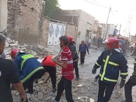 تخریب کامل منزل مسکونی در پی انفجار گاز در اهواز