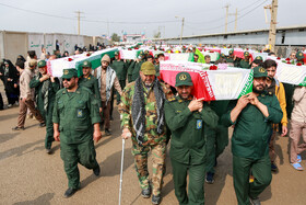 ورود پیکرهای مطهر ۷۱ شهید دفاع مقدس به خاک کشور از مرز شلمچه