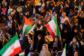 اجتماع مردم اهواز در حمایت از حمله موشکی سپاه به اسرائیل