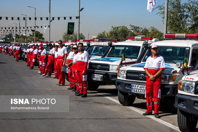 عکس تزئینی است پوشش امدادی دسته حسینیه اعظم زنجان توسط ۶۳ تیم عملیاتی هلال احمر
