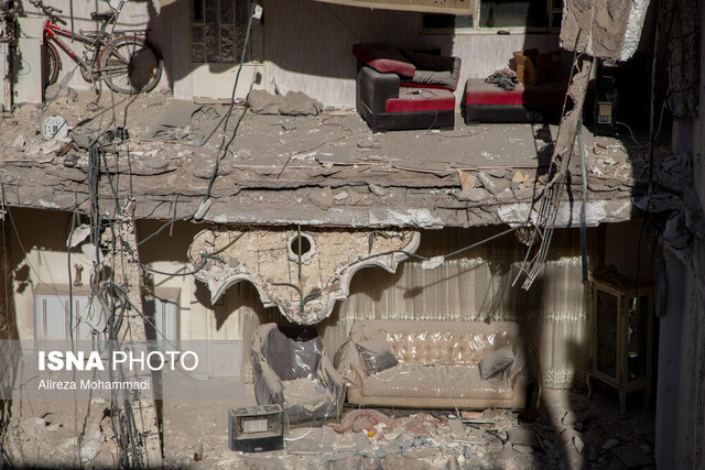 ساختمان فروریخته در زیتون اهواز آمادگی هلال احمر برای اسکان موقت اهالی ساختمان فروریخته زیتون اهواز