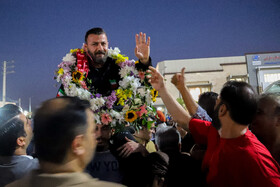 مراسم استقبال از مدال‌آوران خوزستانی تیم ملی کشتی فرنگی ایران در فرودگاه بین المللی شهید سلیمانی اهواز 