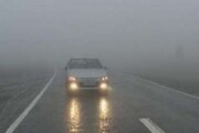بارش شدید باران در محورهای کوهستانی جیرفت /رانندگان با احتیاط تردد کنند