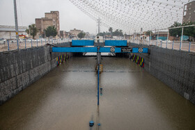 بارش باران و آبگرفتگی معابر در اهواز