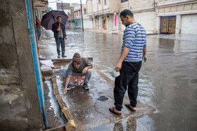 بارش باران و آبگرفتگی معابر در اهواز
