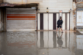 بارش باران و آبگرفتگی معابر در اهواز