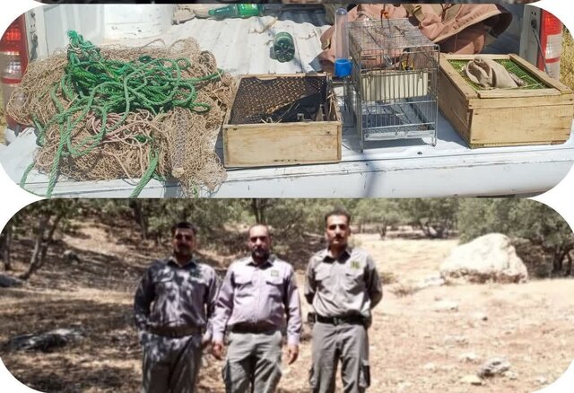 دستگیری صیادان غیر مجاز پرندگان زینتی در خرم‌آباد