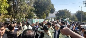تشییع پیکر شهید جمشیدی پور پلیس لرستانی در خرم‌آباد
