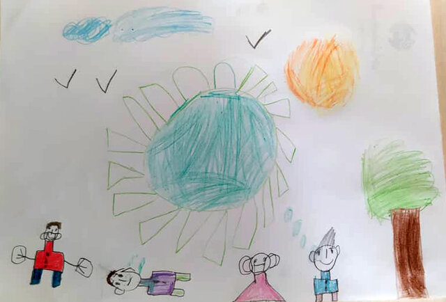 نقاشی: بردیا راهزانی 7 ساله رنگی؛ اما ترسناک