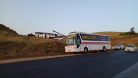 واژگونی اتوبوس در محور اراک-بروجرد ۵۰ مصدوم و ۲ فوتی برجای گذاشت