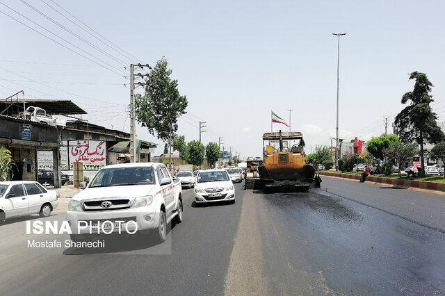 آسفالت بی‌موقع جاده دلیل ترافیک سنگین محور ساری به قائمشهر