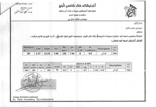 استخراج کود کمپوست از معدن طلای کثیف در تنکابن