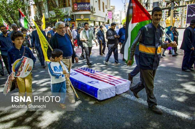 راهپیمایی روز جهانی قدس در مرکز مازندران به روایت تصویر