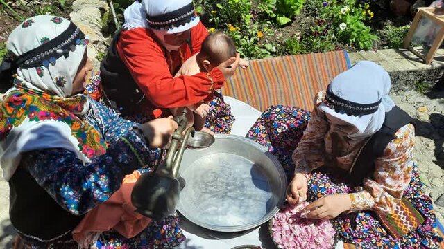 "سوری‌شوران" نوزادان در آغوش گلبرگ‌ها و نوای پیرغلامان