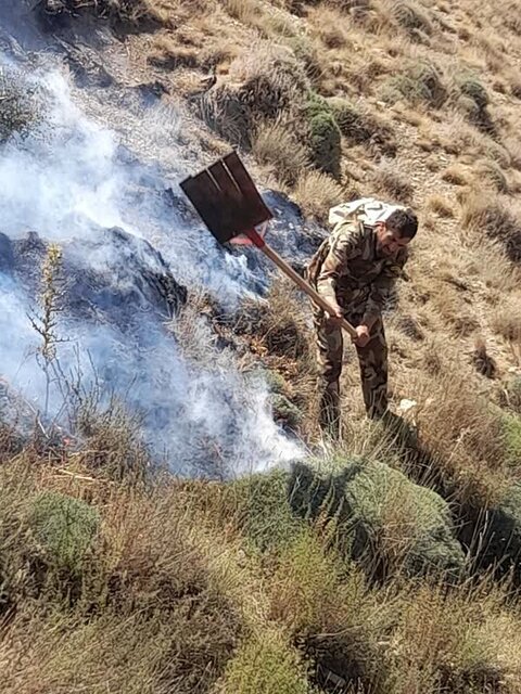 حدود ۶ هزار از مراتع روستاهای "حطر و چل" در بخش بلده دچار حریق شد