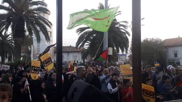 خروش مردم انقلابی قائمشهر جهت محکومیت جنایت اسرائیل