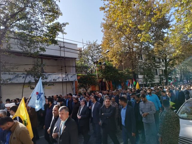 اجتماع باشکوه مردم ساری در حمایت از مردم غزه و محکومیت جنایتهای رژیم صهیونیستی