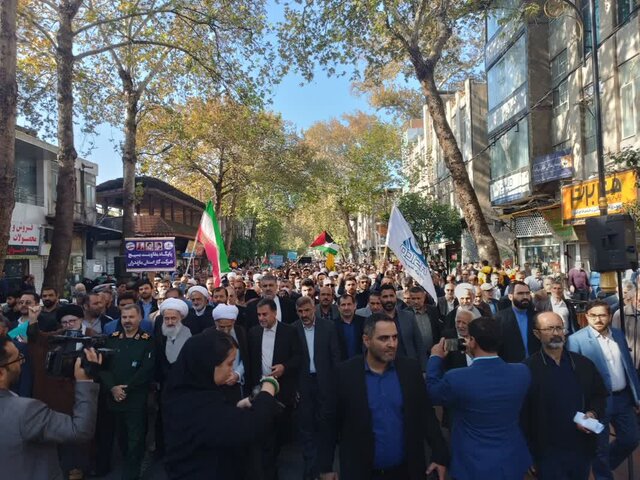 اجتماع باشکوه مردم ساری در حمایت از مردم غزه و محکومیت جنایتهای رژیم صهیونیستی