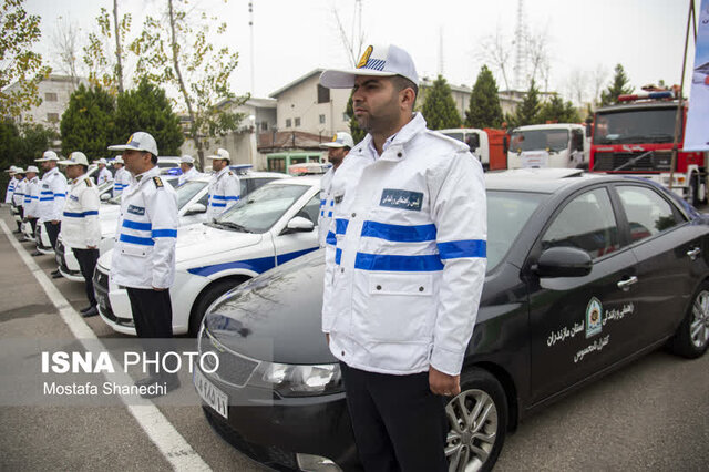 برگزاری رزمایش طرح زمستانه پلیس راه در مازندران+ تصویر