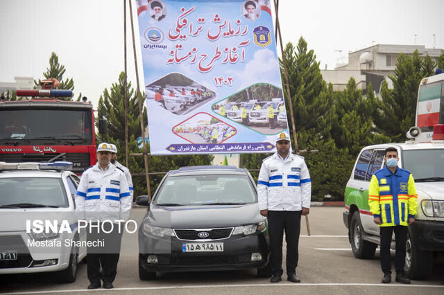 برگزاری رزمایش طرح زمستانه پلیس راه در مازندران+ تصویر