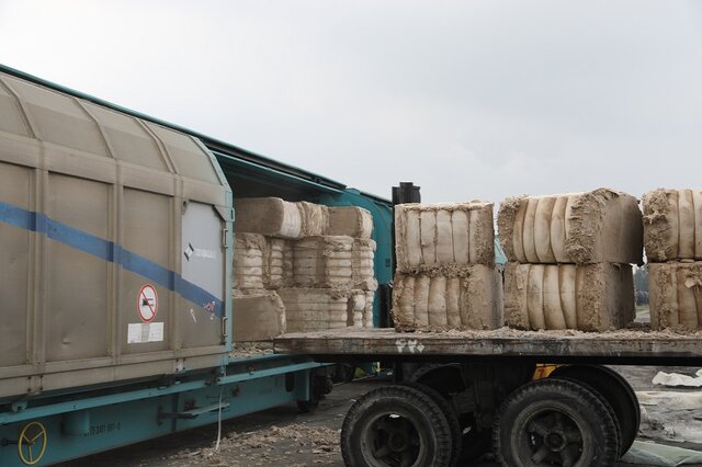 اولین محموله ترانزیتی پنبه و الیاف ترکیه وارد بندر امیرآباد شد