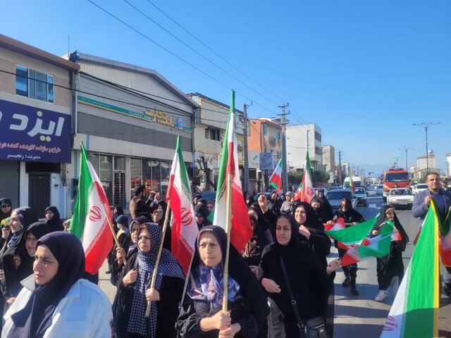 شکوه حضور مردم ایزدشهری در راهپیمایی ۲۲ بهمن