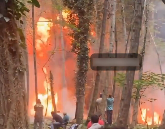 انفجار و حریق در جنگلهای مازندران به بهانه ساخت فیلم!