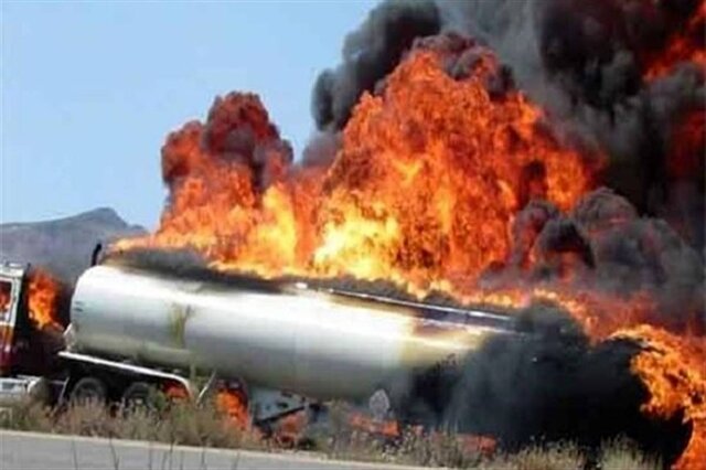 عکس تزیینی مصدوم شدن ۳ نفر بر اثر انفجار تانکر گاز در جویبار